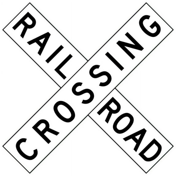 Vinyl Stickers - R15-1-Grade Crossing (Crossbuck) - Safety and Warning Warehouse Signs Stickers - 10" x 7" - 3 Pack