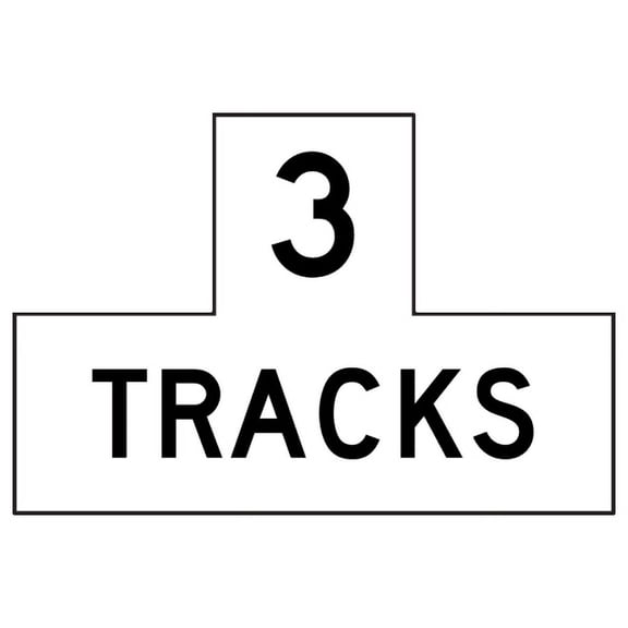 Vinyl Stickers - R15-2P-Number of Tracks (Plaque) - Safety and Warning Warehouse Signs Stickers - 3.5" x 5" - 3 Pack