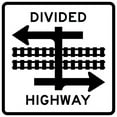 thumbnail image 1 of Vinyl Stickers - R15-7-Light Rail Divided Highway Symbol - Safety and Warning Warehouse Signs Stickers - 18" x 24" - 3 Pack, 1 of 5