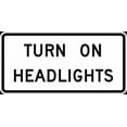 thumbnail image 1 of Vinyl Stickers - R16-8-Turn On, Check Headlights Sign - Safety and Warning Warehouse Signs Stickers - 3.5" x 5" - 6 Pack, 1 of 5