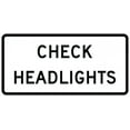 thumbnail image 1 of Vinyl Stickers - R16-9-Turn On, Check Headlights Sign - Safety and Warning Warehouse Signs Stickers - 10" x 7" - 10 Pack, 1 of 5
