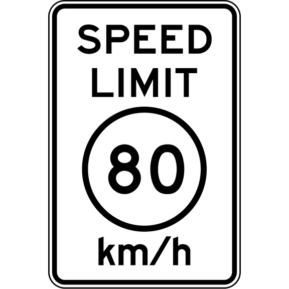 Vinyl Stickers - R2-1: Speed Limit (Metric) - Safety and Warning Warehouse Signs Stickers - 10" x 7" - 3 Pack