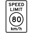 thumbnail image 1 of Vinyl Stickers - R2-1: Speed Limit (Metric) - Safety and Warning Warehouse Signs Stickers - 13" x 9" - 3 Pack, 1 of 5