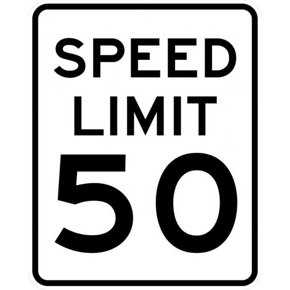 Vinyl Stickers - R2-1-Speed Limit Sign - Safety and Warning Warehouse Signs Stickers - 3.5" x 5" - 10 Pack