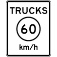 thumbnail image 1 of Vinyl Stickers - R2-2P: Truck Speed Limit (Plaque) (Metric) - Safety and Warning Warehouse Signs Stickers - 10" x 7" - 6 Pack, 1 of 5