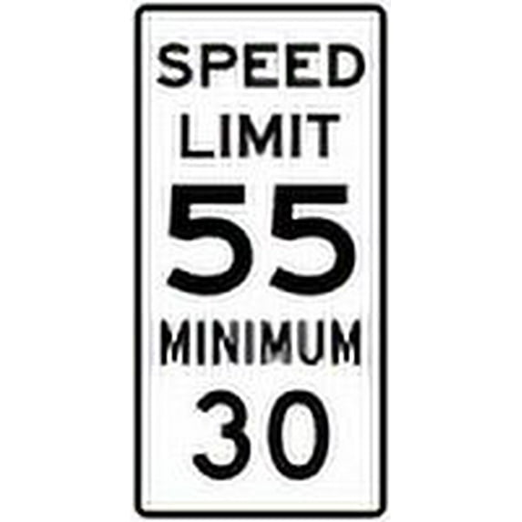 Vinyl Stickers - R2-4a: Combined Speed Limit - Safety and Warning Warehouse Signs Stickers - 18" x 24" - 10 Pack
