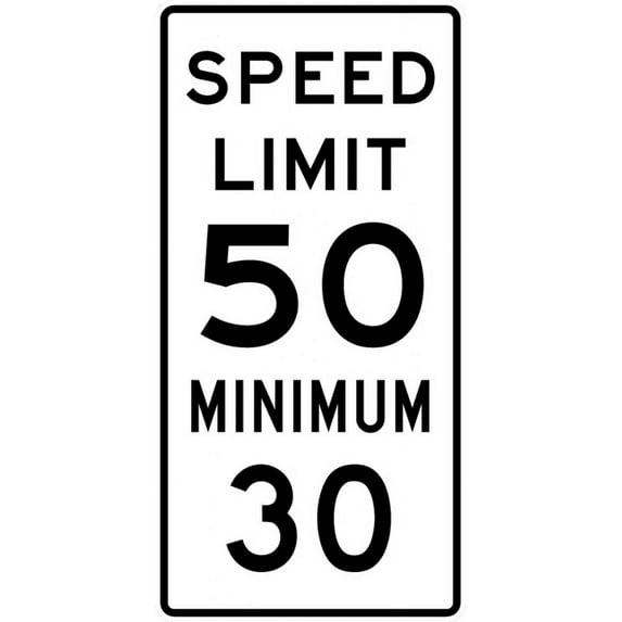 Vinyl Stickers - R2-4a-Combined Speed Limit Sign - Safety and Warning Warehouse Signs Stickers - 24" x 30" - 10 Pack