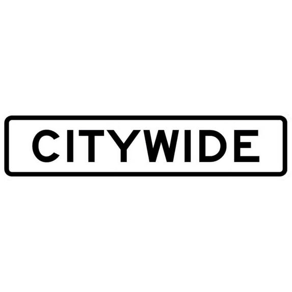 Vinyl Stickers - R2-5aP-Citywide Sign (Plaque) - Safety and Warning Warehouse Signs Stickers - 18" x 24" - 3 Pack