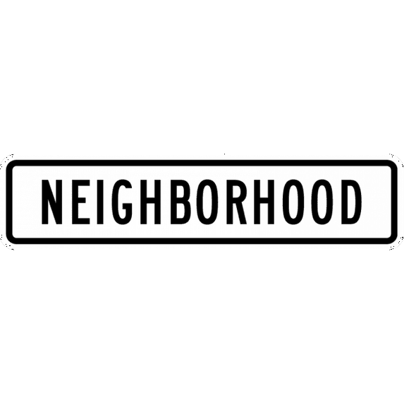 Vinyl Stickers - R2-5bP-Neighborhood Sign (Plaque) - Safety and Warning Warehouse Signs Stickers - 10" x 7" - 10 Pack