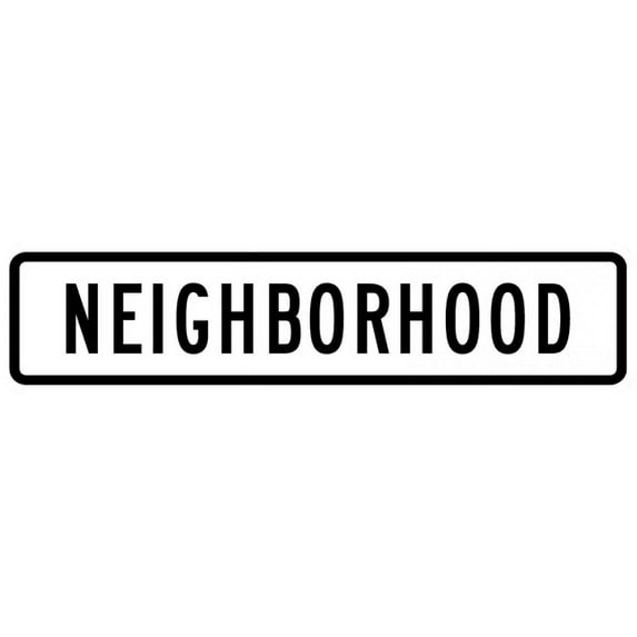 Vinyl Stickers - R2-5bP-Neighborhood Sign (Plaque) - Safety and Warning Warehouse Signs Stickers - 24" x 30" - 6 Pack