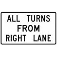thumbnail image 1 of Vinyl Stickers - R3-23-All Turns (U Turn) from Right Lane Sign - Safety and Warning Warehouse Signs Stickers - 13" x 9" - 3 Pack, 1 of 5