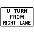thumbnail image 1 of Vinyl Stickers - R3-23a-All Turns (U Turn) from Right Lane Sign - Safety and Warning Warehouse Signs Stickers - 13" x 9" - 6 Pack, 1 of 5