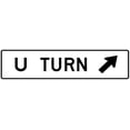 thumbnail image 1 of Vinyl Stickers - R3-24b-All Turns (U Turn) with Arrow Sign - Safety and Warning Warehouse Signs Stickers - 3.5" x 5" - 10 Pack, 1 of 5