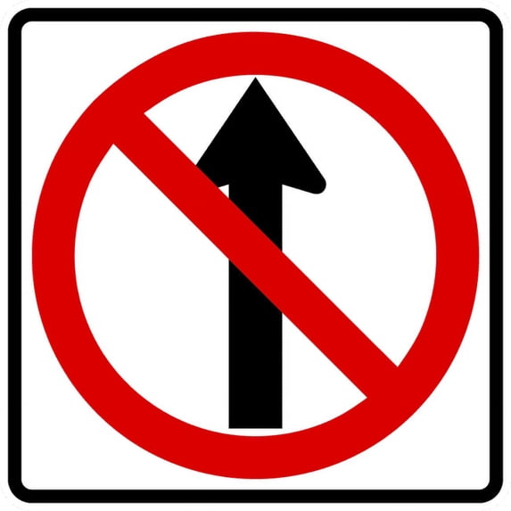Vinyl Stickers - R3-27-Movement Prohibition Sign - Safety and Warning Warehouse Signs Stickers - 3.5" x 5" - 3 Pack