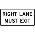 thumbnail image 1 of Vinyl Stickers - R3-33-Right Lane Must Exit Sign - Safety and Warning Warehouse Signs Stickers - 10" x 7" - 10 Pack, 1 of 5