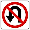 thumbnail image 1 of Vinyl Stickers - R3-4-No U-Turn Sign - Safety and Warning Warehouse Signs Stickers - 10" x 7" - 10 Pack, 1 of 5