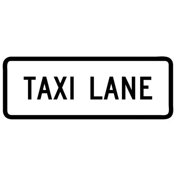 Vinyl Stickers - R3-5dP-Taxi Lane Sign (Plaque) - Safety and Warning Warehouse Signs Stickers - 18" x 24" - 6 Pack