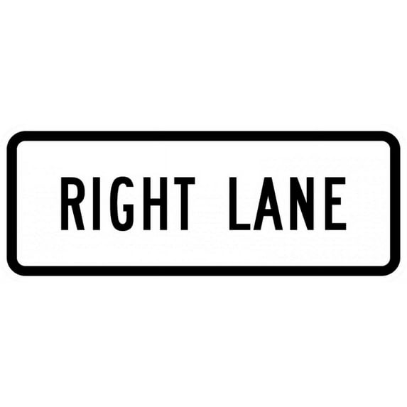 Vinyl Stickers - R3-5fP-Right Lane Sign (Plaque) - Safety and Warning Warehouse Signs Stickers - 18" x 24" - 10 Pack