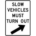 thumbnail image 1 of Vinyl Stickers - R4-14-Slow Vehicles Must Turn Out Sign - Safety and Warning Warehouse Signs Stickers - 10" x 7" - 10 Pack, 1 of 5
