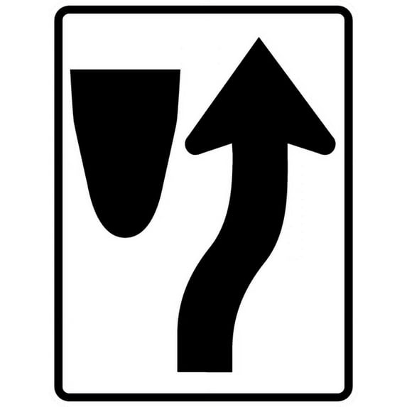 Vinyl Stickers - R4-7-Keep Right Sign - Safety and Warning Warehouse Signs Stickers - 13" x 9" - 10 Pack