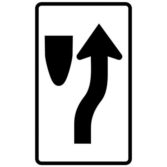 Vinyl Stickers - R4-7c-Narrow Keep Right Sign - Safety and Warning Warehouse Signs Stickers - 24" x 30" - 10 Pack