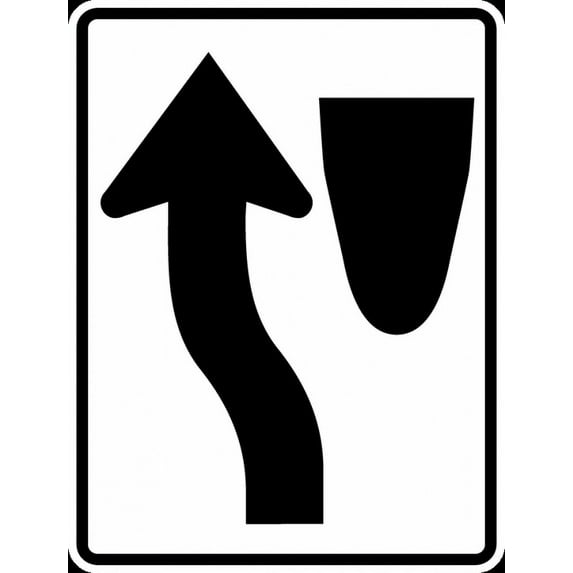 Vinyl Stickers - R4-8-Keep Left Sign - Safety and Warning Warehouse Signs Stickers - 24" x 30" - 6 Pack