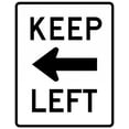 thumbnail image 1 of Vinyl Stickers - R4-8a-Keep Left Sign - Safety and Warning Warehouse Signs Stickers - 13" x 9" - 6 Pack, 1 of 5