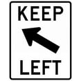 thumbnail image 1 of Vinyl Stickers - R4-8b-Keep Left Sign - Safety and Warning Warehouse Signs Stickers - 10" x 7" - 3 Pack, 1 of 5