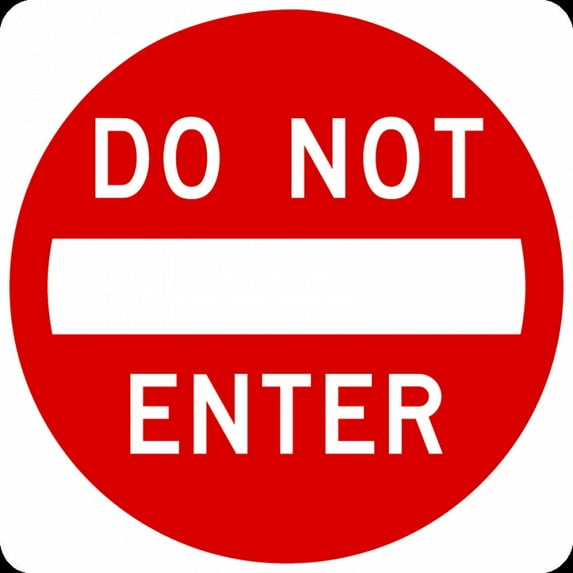 Vinyl Stickers - R5-1-Do Not Enter Sign - Safety and Warning Warehouse Signs Stickers - 18" x 24" - 3 Pack