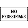 thumbnail image 1 of Vinyl Stickers - R5-10c-No Pedestrians Sign - Safety and Warning Warehouse Signs Stickers - 3.5" x 5" - 10 Pack, 1 of 5