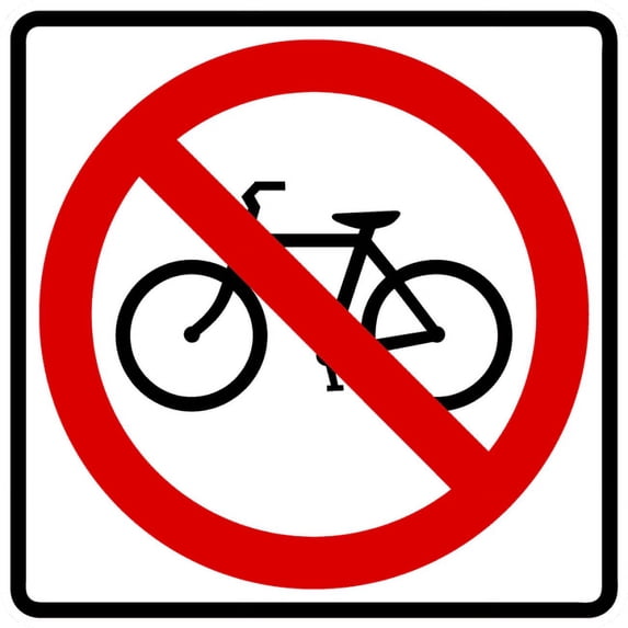 Vinyl Stickers - R5-6-No Bicycles Sign - Safety and Warning Warehouse Signs Stickers - 24" x 30" - 6 Pack
