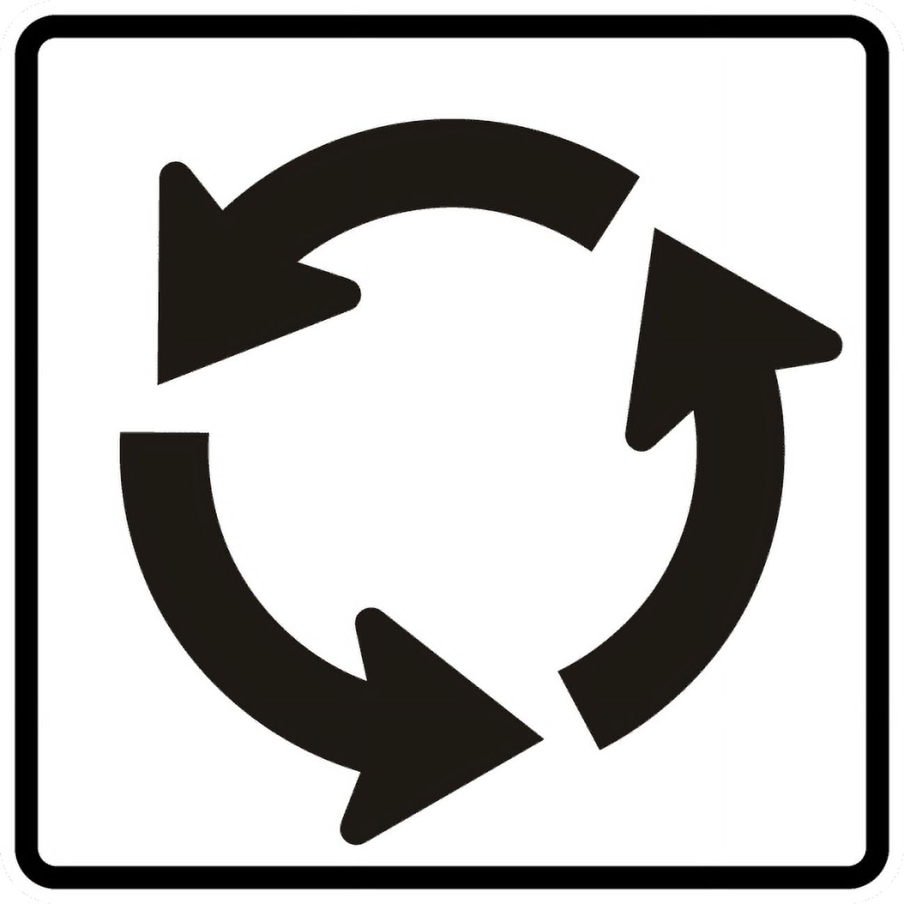 Vinyl Stickers - R6-5P-Roundabout Circulation Sign (Plaque) - Safety ...