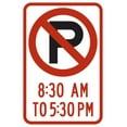 thumbnail image 1 of Vinyl Stickers - R7-2-No Parking XXam to XXpm Sign - Safety and Warning Warehouse Signs Stickers - 13" x 9" - 3 Pack, 1 of 5