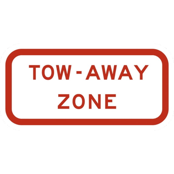 Vinyl Stickers - R7-201aP-Tow Away Zone Sign (Plaque) - Safety and Warning Warehouse Signs Stickers - 24" x 30" - 10 Pack