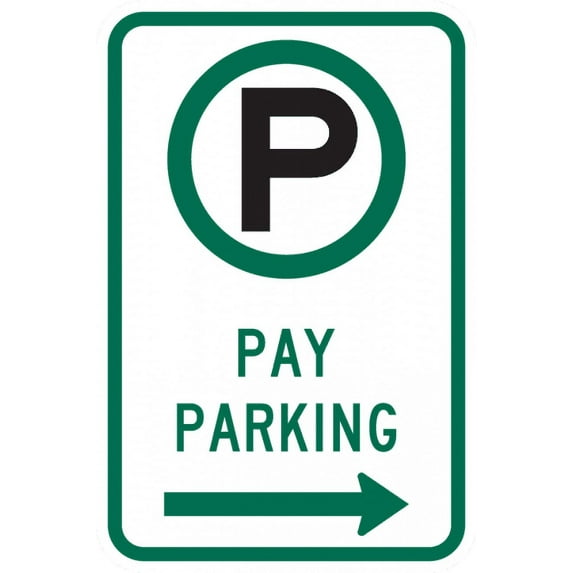 Vinyl Stickers - R7-22-Pay Parking Sign - Safety and Warning Warehouse Signs Stickers - 24" x 30" - 6 Pack