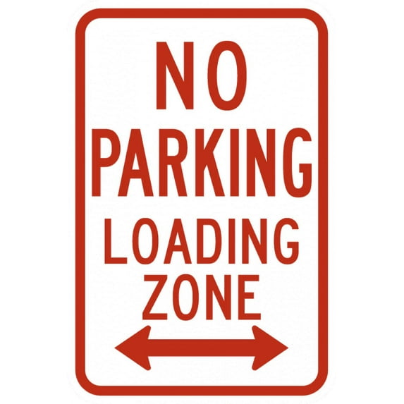 Vinyl Stickers - R7-6-No Parking Loading Zone Sign - Safety and Warning Warehouse Signs Stickers - 10" x 7" - 6 Pack