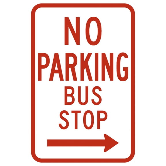 Vinyl Stickers - R7-7-No Parking Bus Stop Sign - Safety and Warning Warehouse Signs Stickers - 3.5" x 5" - 3 Pack