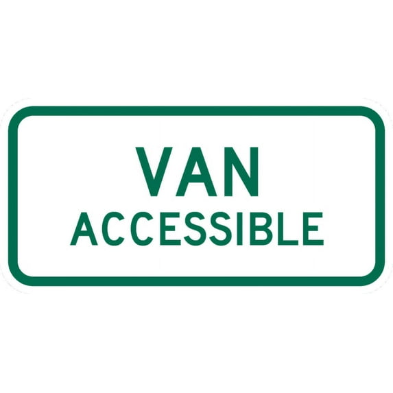 Vinyl Stickers - R7-8P-Van Accessible Sign (Plaque) - Safety and Warning Warehouse Signs Stickers - 24" x 30" - 3 Pack