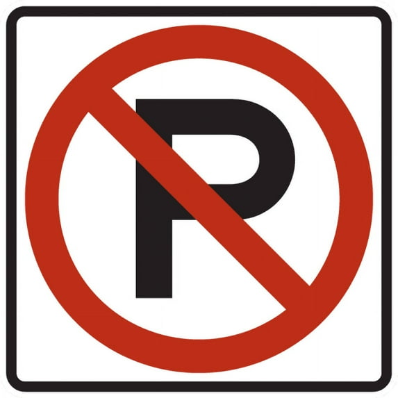 Vinyl Stickers - R8-3-No Parking Sign (Symbol) - Safety and Warning Warehouse Signs Stickers - 10" x 7" - 3 Pack