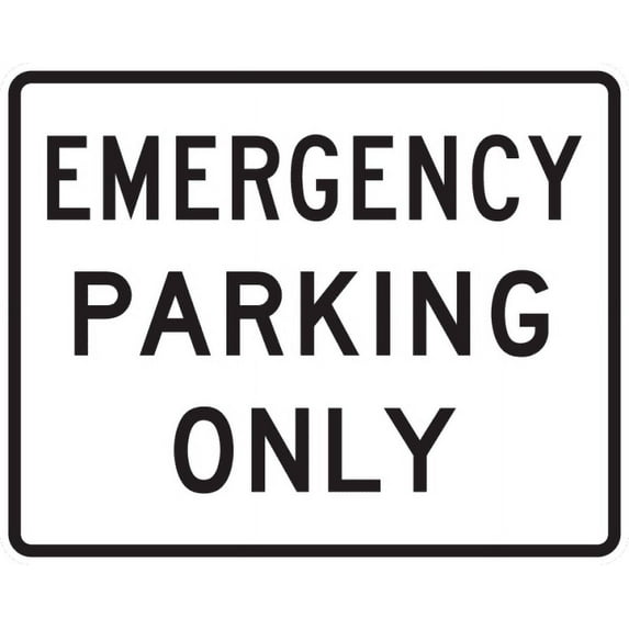 Vinyl Stickers - R8-4-Emergency Parking Only Sign - Safety and Warning Warehouse Signs Stickers - 13" x 9" - 3 Pack