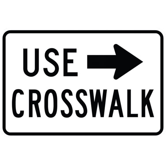 Vinyl Stickers - R9-3bP - Use Crosswalk Sign (Plaque) - Safety and Warning Warehouse Signs Stickers - 13" x 9" - 10 Pack