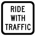 thumbnail image 1 of Vinyl Stickers - R9-3cP-Ride with Traffic (Plaque) - Safety and Warning Warehouse Signs Stickers - 10" x 7" - 10 Pack, 1 of 5