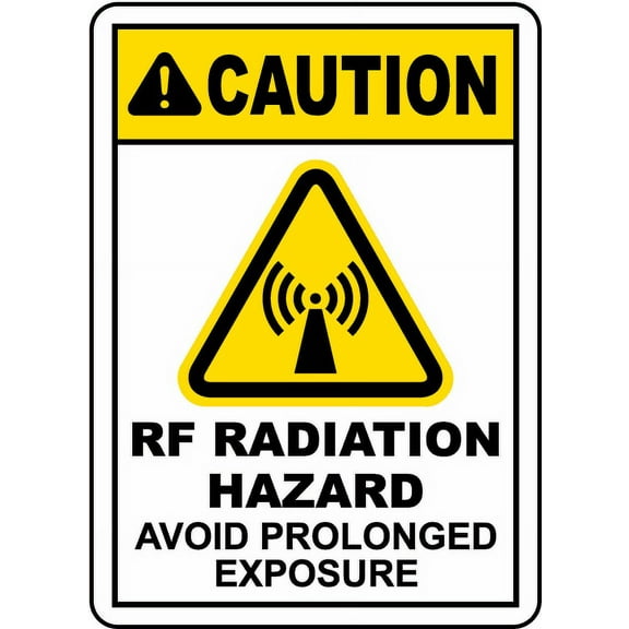 Vinyl Stickers - RF Radiation Hazard Avoid Exposure Sign - Safety and Warning Warehouse Signs Stickers - 3.5" x 5" - 3 Pack