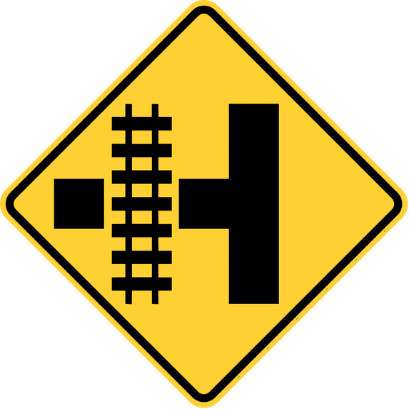 Vinyl Stickers - Railroad Intersection Warning - Safety and Warning Warehouse Signs Stickers - 24" x 30" - 10 Pack