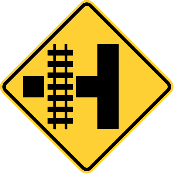 Vinyl Stickers - Railroad Intersection Warning - Safety and Warning Warehouse Signs Stickers - 3.5" x 5" - 6 Pack