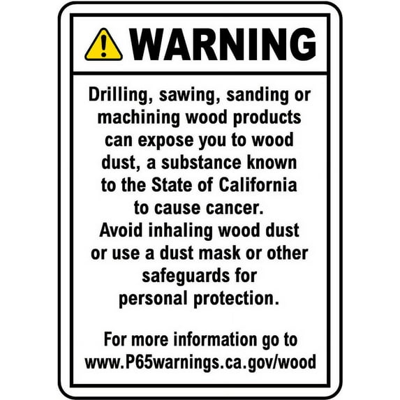 Vinyl Stickers - Raw Wood Product Exposure Point of Sale Warning Sign - Safety and Warning Warehouse Signs Stickers - 18" x 24" - 6 Pack