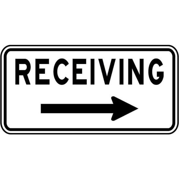 Vinyl Stickers - Receiving (Right Arrow) Sign A3 - Safety and Warning Warehouse Signs Stickers - 10" x 7" - 3 Pack