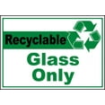 thumbnail image 1 of Vinyl Stickers - Recyclable Glass Only Sign - Safety and Warning Warehouse Signs Stickers - 13" x 9" - 6 Pack, 1 of 5