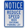 thumbnail image 1 of Vinyl Stickers - Reduce Speed When Entering Lot Sign - Safety and Warning Warehouse Signs Stickers - 3.5" x 5" - 6 Pack, 1 of 5