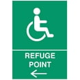 thumbnail image 1 of Vinyl Stickers - Refuge Point Left Green Sign - Safety and Warning Warehouse Signs Stickers - 13" x 9" - 10 Pack, 1 of 5